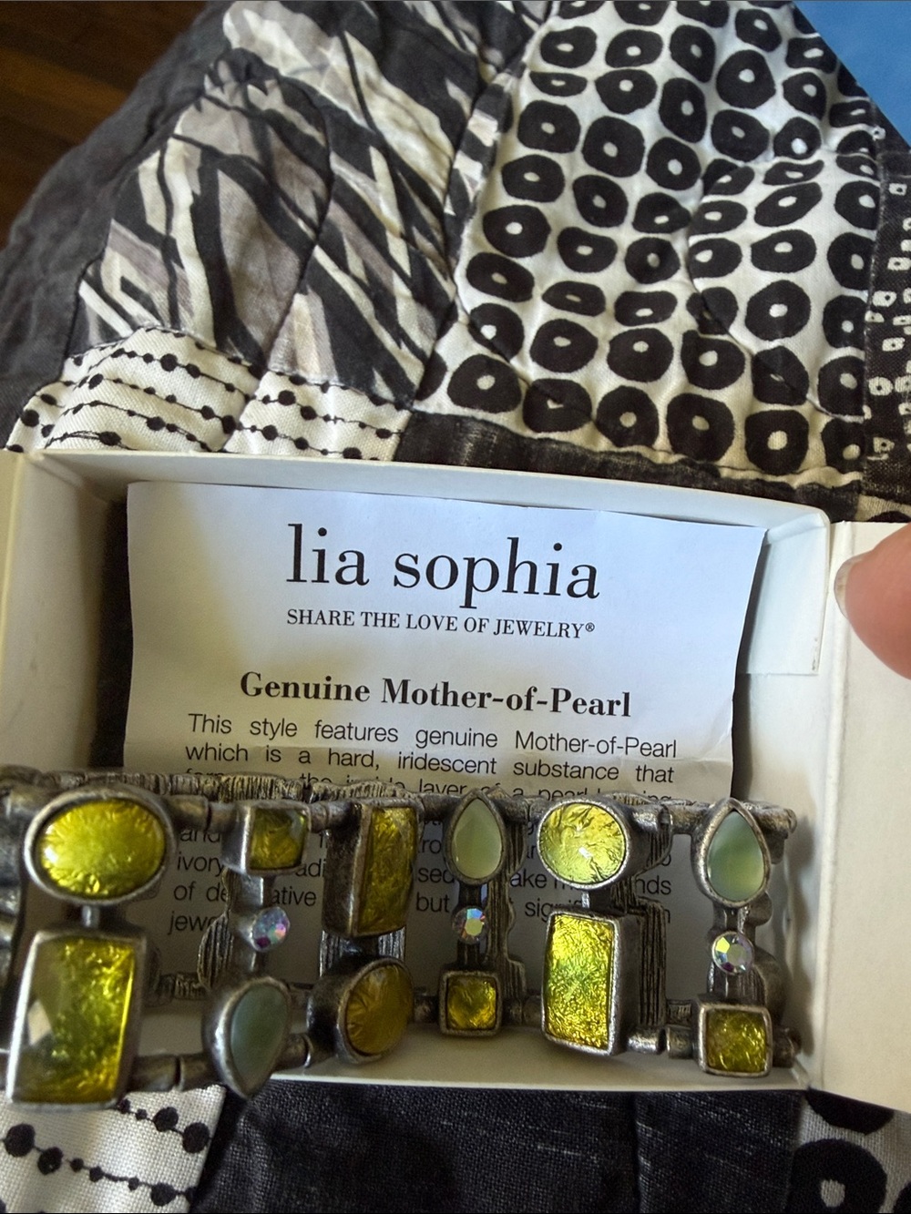 Lia Sophia Mint Cream Bracelet. In original box